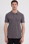 Men's Slim Fit 100% Cotton Short Sleeve Polo Collar Gray T-Shirt