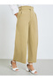 Beige Belted High Waist Wide Leg Pants - 2