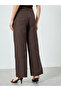 Brown Linen Look Wide Leg Trousers - 4