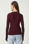 3-Pack Crew Neck Basic Knitted Blouse Lcr0012 Ecru Black Mulberry - 3