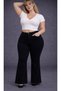 P.R.E.M.İ.U.M S.E.R.İ.E.S Women's Large Size Compatible High-Waisted Lycra Flared Bootcut Jeans - 4