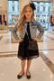 Girl's Jean Jacket Lace Embroidered Tulle Black Evening Dress - 3