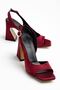 Benito Women's Burgundy Satin Special Design Heeled Shoes - 2
