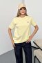 Women's Dog Embroidered 100% Cotton T-Shirt Yellow - 26Y 26730