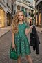 Girl's Jean Jacket Lace Embroidered Tulle Green Evening Dress - 2