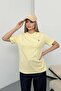 Women's Dog Embroidered 100% Cotton T-Shirt Yellow - 26Y 26730 - 4