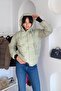 Hooded Double Pocket Detail Short Coat - Mint Mi̇nt - 3
