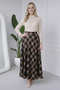 Plaid Satin Skirt A60627 Black - 2
