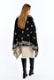 Carnation Pattern Black-Camel-Bone Knitwear Shoulder Shawl, Knitwear Shawl, Shawl, Women, Young, Mother Shawl, 75X180 cm - 5