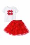 Girl's Special Occasion Floral Motif Badi and Floral Patterned Tulle Skirt - 3