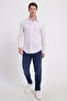 Men's Slim Fit Slim Fit Long Sleeve 100% Cotton Linen Texture Striped Shirt - 2