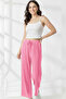 Women's Comfortable Ribbed Trousers-Pink - 4