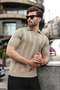 Mink Polo Collar Knitwear Men's T-Shirt E7469 - 4