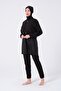 Women's Quick-Drying Closed High-Neck Zippered Elastic Hijab Swimsuit - 4