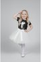 Girl's 23 April 29 October Performance Outfit Costume Short Sleeve Ataturk T-Shirt White Tutu Skirt Set - 2