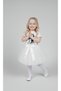 Girl's 23 April 29 October Performance Outfit Costume Short Sleeve Ataturk T-Shirt White Tutu Skirt Set - 3