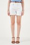 Belt Detailed Relaxed Fit High Waist Cotton Shorts Shorts 668Yp5448 - 6
