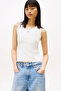 Tjw Essential Ribbed Sleeveless Women's White T-Shirt Dw0Dw20673Ybl