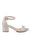Silver Glitter Women's Heeled Evening Dress Shoes 325157 Z - 3