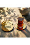 Set of 6 Ramadan Kareem Round Kufi Acrylic Coasters - Modern Islamic Table Decoration