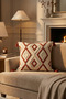 Bohemian Geometric Punch Embroidered Tasseled Decorative Throw Pillow Cover 42X42 cm Cotton Panama Linen - 6