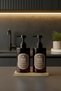 Set of 2 Amber Kitchen Soap Dispensers with Wooden Stands 400 ml - Detergent and Liquid Soap Dispenser Set - 400Hdccoval - 4