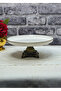 Pisa Round, Silver&Antique&Gold River Footed (Güral) Porcelain Presentation Plate 26cm - 3