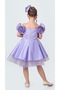 Babyaden Detachable Buckle Boat Neck Satin Evening Dress with Rose Details Birthday Costume Girl Child Dress - 3