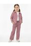 Girl's 3-Piece Stylish Holiday Set with Floral Motif Linen Trousers and Slim Fit Jacket for Ages 5-12