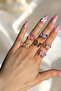 Steel Shiny Butterfly Glossy Gold Color Ring Adjustable - 4