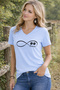 Women's Casual V-Neck T-Shirt Pati Love Printed – Modern Comfortable Fit