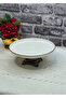 Pisa Round, Silver&Antique&Gold River Footed (Güral) Porcelain Presentation Plate 26cm - 2