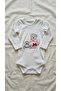 Baby Girl Soft Textured Teddy Bear Figured Jacket 3-Piece Velvet Set - 4