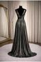 Women’s Elegant Satin Evening Gown – Sleeveless V-Neck Maxi Dress with Flowy Silhouette - 4