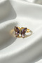 Steel Shiny Butterfly Glossy Gold Color Ring Adjustable