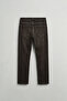 Men's Regular Fit Contrast Stitch Detail Jean Trousers Brown - 2