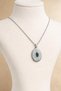 Steel Green Stone Oval Design Necklace – Elegant and Stylish Women's Necklace - 2