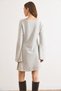 Women's Light Gray Staple Detailed Wide Collar Bell Cut Winter Thessaloniki Dress Elb-19002570 - 6
