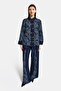 Women's Indigo Selvedge 7S6-50 Oversize Lace Embroidery Floral Detailed Special Design Denim Jacket - 3