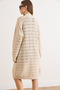 Women's Stone Shell Patterned Long Seasonal Knitwear Cardigan Hrk-19000468 - 6