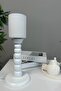Tiny Glass White Knuckle Wood Body Table Lamp Decorative Desktop Lighting Bedroom Bedside - 5