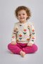 Baby Girl Floral Patterned Lace Sleeve Detailed Top and Bottom Set - 2-Piece Seasonal 3-6-9-12 Months
