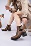 Genuine leather women's daily classic heeled boot dc0708