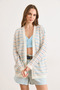Women's White Colored Striped Openwork Seasonal Knitwear Cardigan Hrk-19000473 - 2
