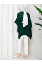 Women's Emerald Green Front Detailed Poncho Cardigan - 7