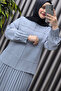 Women's Hijab Clothing Plus Size Crepe Skirt Suit - 5
