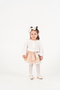 Baby Girl & Child Polka Dot Gingham Patterned Stylish Set with Buckle and Pantyhose as a Gift - 2