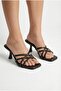 Women's Special Design Bitter Brown Thin Cross-Strapped Thin Heeled Evening Dress Slippers - 6