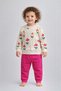 Baby Girl Floral Patterned Lace Sleeve Detailed Top and Bottom Set - 2-Piece Seasonal 3-6-9-12 Months - 2