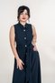 Women's Summer Black Front Buttoned Sleeveless and Belted Long Dress Stylish Daily Comfortable 50276 - 4